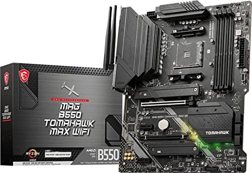 MSI MAG B550 Tomahawk MAX WiFi Gaming Scheda madre (AMD AM4, DDR4, PCIe 4.0, SATA 6Gb/s, M.2, USB 3.2 Gen 2, HDMI/DP, ATX, Wi-Fi 6E, processori AMD Ryzen serie 5000)