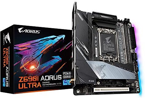 Gigabyte Z690I AORUS ULTRA Mini ITX Motherboard Supports 12th Gen Intel Core Processors (LGA 1700), 10+2+1 VRM Design, DDR5-6200(OC) Memory, ALC4080 Audio, WIFI6 802.11ax & Intel 2.5GbE LAN