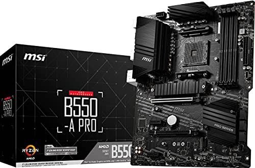 MSI B550-A PRO Scheda Madre ATX, Supporta AMD Ryzen 3° Gen, AM4, DDR4 Boost (4400MHz/OC), 1 x PCIe 4.0/3.0 x16, 1 x PCIe 3.0/3.0 x16, 1 x M.2 Gen4 x4, 1 x M.2 Gen3 x4, HDMI, Gigabit LAN
