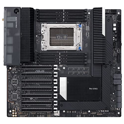Asus Pro WS WRX80E-SAGE SE WIFI II Scheda Madre Workstation AMD WRX80 Ryzen Threadripper PRO EATX, 2 LAN 10G Intel, 2 USB 3.2 Gen 2 Type-C, 7 slot PCIe 4.0 x16, 3 M.2 PCIe 4.0, WIFI 6E