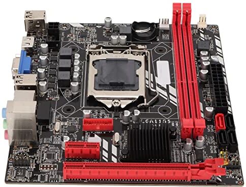 Bewinner Scheda madre B75M LGA1155, scheda madre M ATX DDR3 con scheda audio a 5.1 canali, scheda di rete 100M, VGA, SATA3.0, 2 slot di memoria DDR3 per PC, desktop