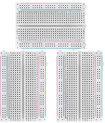 AZDelivery 3 x MB-102 Mini Breadboard da 400 Pin con 4 Barre di Alimentazione compatibile con Arduino incluso un E-Book!