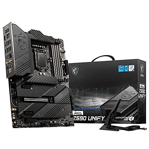 MSI MEG Z590 UNIFY Gaming Scheda madre ATX Supporta i processori Intel Core di 11ª generazione, LGA 1200 16+2+1 Fase 90A SPS, DDR4 Boost (5600MHz/OC), 1 x PCIe 4.0 x16, 4 x M.2 Gen4/3 x4, Wi-Fi 6E