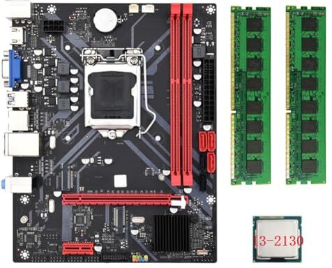 Graootoly B85M VHL Desktop Motherboard + I3-2130 CPU +2X DDR3 1600MHz 8G RAM LGA 1155 USB 3.0 SATA 3.0 Scheda madre del computer Facile da installare Facile da usare