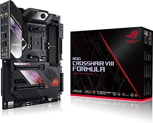 Asus ROG CROSSHAIR VIII FORMULA Scheda madre AMD AM4 X570 ATX (Ryzen 5000, 16 PSU, PCIe 4.0, M.2, DDR4, OptiMem III, Wi-Fi 6, Ethernet da 2,5 Gb, LAN Intel, USB 3.2, Aura Sync RGB)