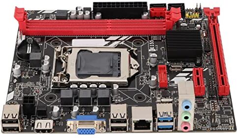 Bewinner Sxhlseller Scheda Madre da Gioco per Computer B75M Versione nera, Scheda Madre da Gioco LGA1155 DDR3 M-ATX per i3/i5/i7, con SATA3.0, PCI-E 8, VGA, HDMI