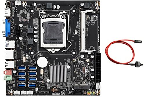 Lodokdre B75E 8 Scheda BTC Mining Scheda Madre+Interruttore 8XUSB3.0 a PClE 1X GPU Slot B75 Chip LGA1155 DDR3 RAM MSATA ETH Miner