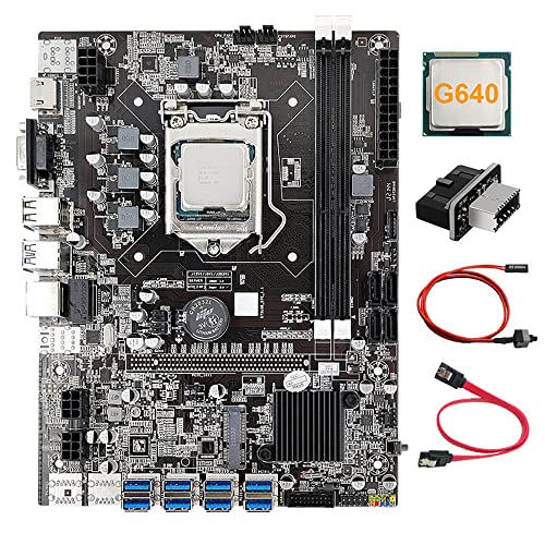 Lodokdre B75 8 Scheda BTC Mining Scheda Madre+G640 CPU+USB3.0 Adattatore+ SATA+ Interruttore 8XUSB3.0 Slot LGA1155 DDR3 RAM MSATA