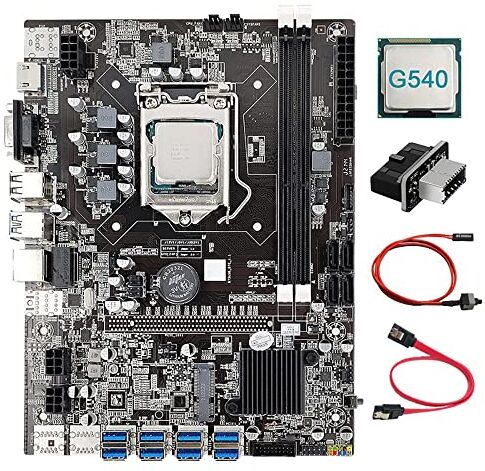 Lodokdre B75 8 Scheda BTC Mining Scheda Madre+G540 CPU+USB3.0 Adattatore+ SATA+ Interruttore 8XUSB3.0 Slot LGA1155 DDR3 RAM MSATA