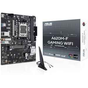 Asus A620M-F GAMING WIFI, Scheda madre AMD mATX, DDR5, 2x M.2 PCIe 4.0, HDMI, 2.5Gb Ethernet, USB 3.2 Gen 1 Type-A, SafeSlot Core+, Q-DIMM, Q-LED Core, Q-Slot, 5X PROTECTION III, Armoury Crate Asus A620M-F GAMING WIFI, Scheda madre AMD mATX, DDR5, 2x M.2 PCIe 4.0, HDMI, 2.5Gb Ethernet, USB 3.2 Gen 1 Type-A, SafeSlot Core+, Q-DIMM, Q-LED Core, Q-Slot, 5X PROTECTION III, Armoury Crate