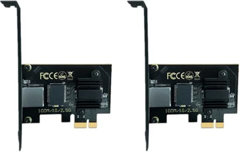 FIGGRITID 2X per 2.5G Gigabit Gaming Scheda di Rete Wired Scheda di Rete 2500M Computer Adattarsi alla Scheda Ethernet Adattatore 2.5 Pcie