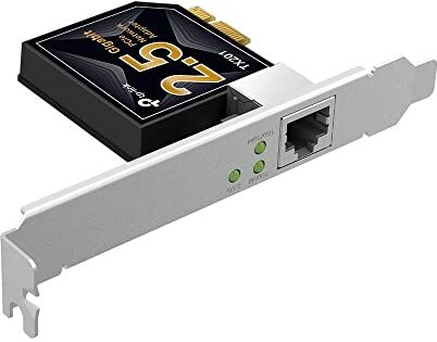 TP-Link TX201 PCIe Adattatore 2,5 Gigabit, 100/1000/2500 Mbps, Scheda Di Rete E Adattatore Ethernet, RJ45 Con QoS, Ideale Per Giocatori E NAS/Host Server Connection, Supporta Windows 10, 11