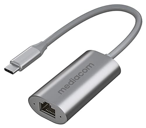 Mediacom Adattatore USB-C a scheda di rete LAN RJ45 Gigabit 1000 con corpo in alluminio