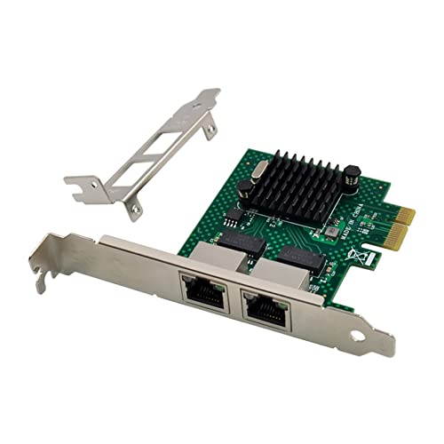 Bassulouda Scheda di Rete Server Gigabit BCM5718 Scheda Adattatore di Rete Doppia Porta PCI Express X1 Compatibile con PXE VLAN