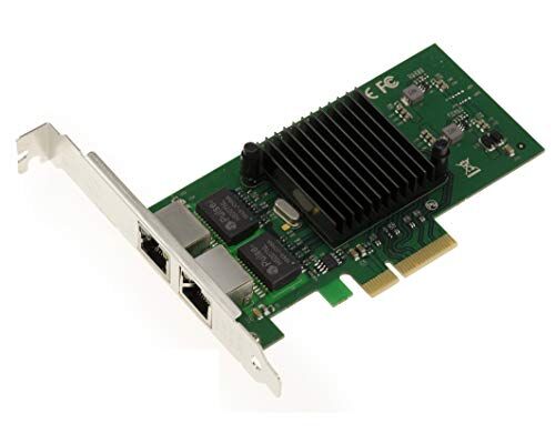 KALEA-INFORMATIQUE Scheda Controller di Rete PCIe 2.0 x4 a 2 Porte RJ45 Dual GIGABIT ethernet 1G con chipset Intel 82576EB. Staffe a Basso e Alto Profilo