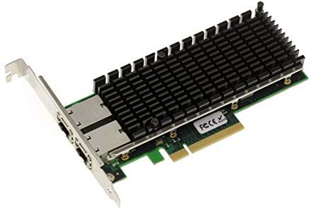 KALEA-INFORMATIQUE Scheda controller di rete PCIe 3.0 x8 Lan Ethernet 10G 2 porte RJ45. Con chipset Intel X540. Staffe a profilo alto e basso.