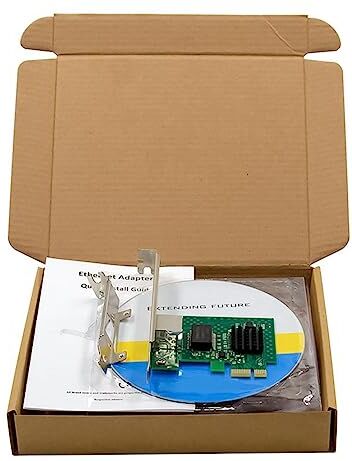 Hnsedjdh Adattatore di rete PCI-E X1 Singola Power Port 2.5G Ethernet Server Gigabit Multifunzione PCI-E NIC I225-1T Adattatore di rete 12,5 X 12 X 2,5 cm