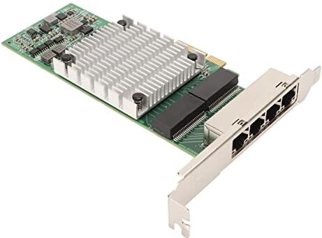 Bewinner Adattatore di Rete Gigabit PCIe a 4 Porte, Scheda NIC Ethernet RJ45 10/100/1000 Mbps, Controller LAN Scheda WiFi PCIEx4 per Computer Desktop