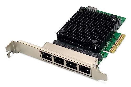Digitus Scheda di Rete Server Ethernet 2,5 Gigabit 4 Porte RJ45 NIC RTL8125B 10/100/1000/2500 Mbps