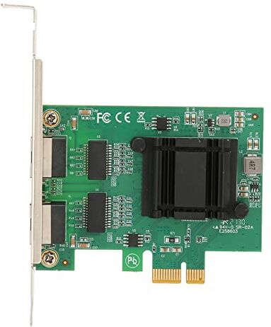 Bewinner Scheda di Rete PCI-E NIC, Adattatore di Rete Convergente Gigabit Ethernet 82751EB 1000Mbps, Adattatore LAN Ethernet a Doppia Porta RJ45,