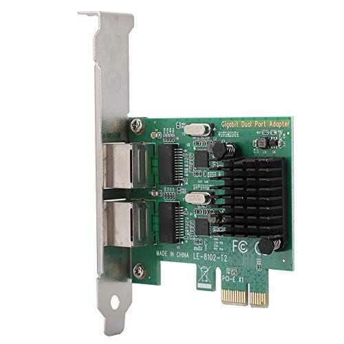 Bewinner Adattatore di Rete PCIE, Adattatore per Scheda di Rete PCI Express Gigabit Ethernet 10/100/1000 Mbps, Convertitore Adattatore LAN RJ45 a Doppia Porta per PC Desktop