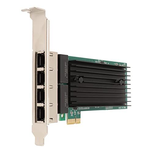 Bewinner Adattatore di Rete PCIe a 4 Porte, Base T 10/100/1000 Mbps PCI Express Gigabit Ethernet Card Scheda di Rete LAN RJ45 per PC Desktop