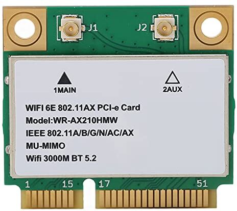 Generic Scheda Mini WLAN, Scheda di Rete Wifi 6E 5G 5374M, Scheda WLAN PCB a Banda Tripla Gigabit da 6 GHz con Porta Mini PCIE per Laptop