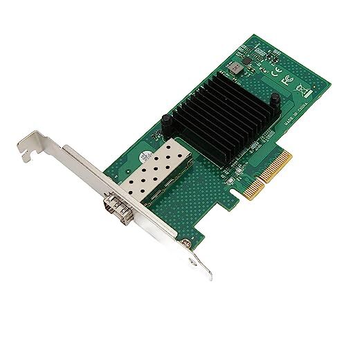 ASHATA Scheda di Rete PCI Express Gigabit Ethernet, Adattatore di Rete PCIe 10000 Mbps, Adattatore Server Gigabit in Fibra Ottica, PCI Express 2.0 X4, per PC Desktop