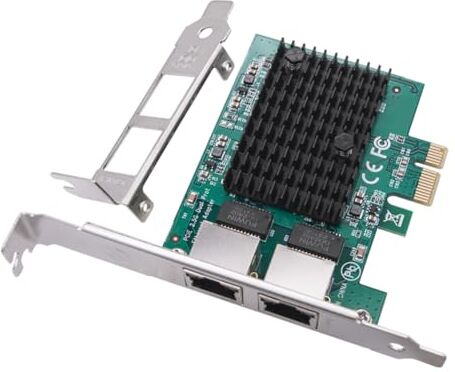 Simpls Scheda di Rete PCIe 2 Porte 2.5G Adattatore Ethernet 2.5 Gigabit Chip RTL8125BG Adattatore LAN Ethernet PCI-e per PC Desktop