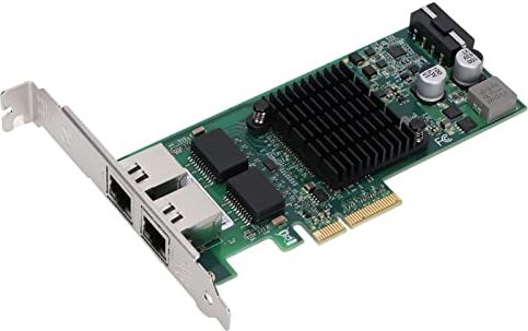 Bewinner Scheda di Rete PCI‑E X4 Gigabit Ethernet 10/100/1000 Mbps, Convertitore Adattatore LAN RJ45 a Doppia Porta, Adattatore Ethernet PCIE con unità CD