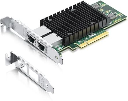 10Gtek ® 10Gb PCI-E NIC Scheda di Rete, Dual Copper RJ45 Port, Intel X540 Controller, PCI Express Ethernet LAN Adapter Support Windows Server/Windows/Linux/ESX, Compare to Intel X540-T2