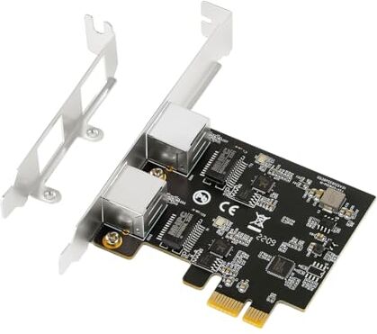 ZOMTTAR Scheda di Rete Gigabit 2.5G 2500Mbps Adattatore PCIe 2.5Gb Scheda Ethernet Plastica Nera + Metallo Controller di Rete LAN RJ45 per Computer