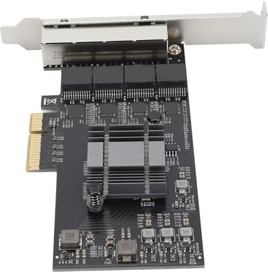 Bewinner Scheda di Rete PCIe da 2,5 Gb, Design Multiporta, Trasmissione Ad Alta velocità, Elevata compatibilità per Server, Installazione Flessibile, ASMedia ASM1812