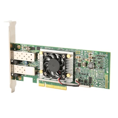 Generic Scheda di Rete PCIe NIC da 10 GB, Doppia Porta SFP, con Controller BCM57810, Adattatore di Rete Convergente Ethernet PCIe X8 con Ventola di Raffreddamento, Dissipazione Rapida