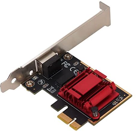 Bewinner Scheda di Rete PCIe, Scheda di Rete Gigabit Ethernet a 1 Porta da 2,5 Gbps, Adattatore LAN RJ45 2500/1000/100 Mbps Scheda di Rete Gigabit PCI Express per Win//OS X/Server