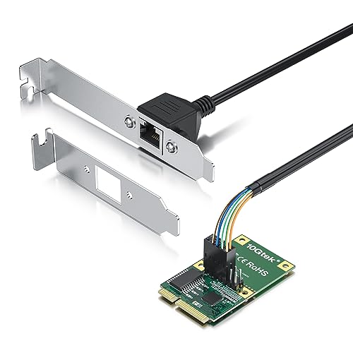 10Gtek Mini PCIe 2.5G Gigabit Ethernet Network Card, 30-cm Cable Length