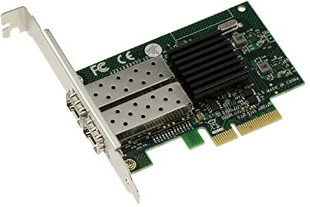 KALEA-INFORMATIQUE Scheda Controller di Rete Gigabit LAN Ethernet 1G PCIe con Due Porte Fibra SFP LC. Chipset Intel I82576