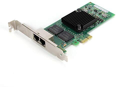 Bewinner Scheda di rete server, scheda di rete Ethernet Gigabit server a doppia porta RJ45, interfaccia PCI-E placcata in oro, per Intel i350AM2 Potente chip di controllo principale, compatibile con una variet