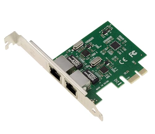 KALEA-INFORMATIQUE Scheda controller PCI Express PCIe a 2 porte RJ45 Gigabit Ethernet 10 100 1000Mbps 1G. Doppio chipset Realtek. Piazze a basso e alto profilo. Windows, Linux, MAC OS e DOS