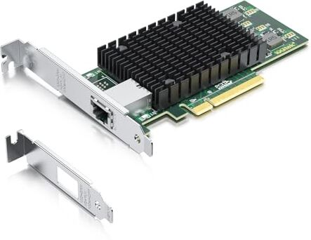 10Gtek ® 10Gb PCI-E NIC Scheda di Rete, Single Copper RJ45 Port, Intel X540-BT1 Controller, PCI Express Ethernet LAN Adapter Support Windows Server/Windows/Linux/ESX, Compare to Intel X540-T1