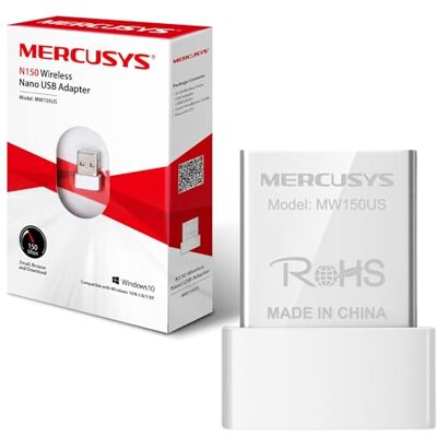 MERCUSYS Adattatore Nano USB wireless N150, supporta Windows 10/8.1/8/7/XP, facile da configurare (MW150US) MERCUSYS Adattatore Nano USB wireless N150, supporta Windows 10/8.1/8/7/XP, facile da configurare (MW150US)