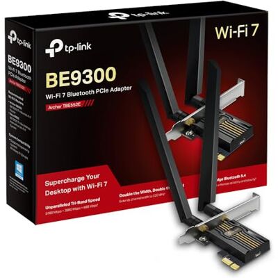 TP-Link Archer TBE552E PCIe Scheda WiFi BE9300Mbps WiFi 7, Scheda Bluetooth 5.4, WPA3, MU-MIMO, OFDMA, Scheda WiFi PC Fisso, Supporta Windows 11 TP-Link Archer TBE552E PCIe Scheda WiFi BE9300Mbps WiFi 7, Scheda Bluetooth 5.4, WPA3, MU-MIMO, OFDMA, Scheda WiFi PC Fisso, Supporta Windows 11