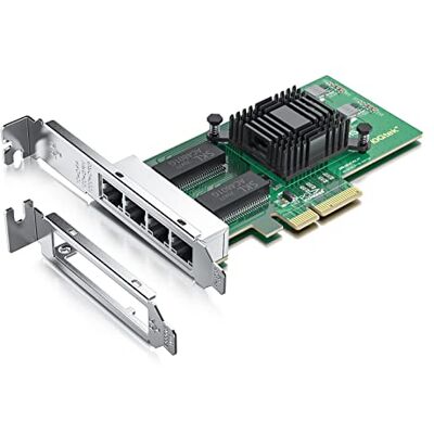 10Gtek ® I350-T4 Scheda di Rete 1.25G Gigabit PCIE per Intel I350 Chip, Quad RJ45 Ports, PCI Express 2.1 X4, Ethernet LAN Card, 10/100/1000Mbps NIC pour Windows Server, Windows 7/8/10, XP and Linux 10Gtek ® I350-T4 Scheda di Rete 1.25G Gigabit PCIE per Intel I350 Chip, Quad RJ45 Ports, PCI Express 2.1 X4, Ethernet LAN Card, 10/100/1000Mbps NIC pour Windows Server, Windows 7/8/10, XP and Linux
