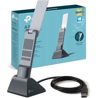 TP-Link Archer TX50UH Adattatore USB Wi-Fi 6 AX3000Mbps Dual Band, Antenne ad Alto Guadagno, USB 3.0, Beamforming, OFDMA, MU-MIMO, WPA3, Compatibile con Windows 10/11 TP-Link Archer TX50UH Adattatore USB Wi-Fi 6 AX3000Mbps Dual Band, Antenne ad Alto Guadagno, USB 3.0, Beamforming, OFDMA, MU-MIMO, WPA3, Compatibile con Windows 10/11