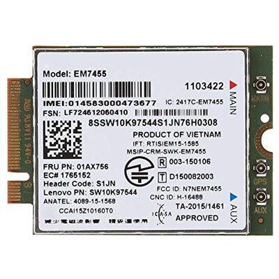 Bewinner Modulo portatile LTE 4G per ThinkPad, EM7455 UMTS HSDPA HSPA + scheda di rete LTE 4G, chipset Qualcomm integrato, interfaccia NGFF/M.2, modulo di rete per T460, T460p, T460s T470 T470S T470P X260 X270 Bewinner Modulo portatile LTE 4G per ThinkPad, EM7455 UMTS HSDPA HSPA + scheda di rete LTE 4G, chipset Qualcomm integrato, interfaccia NGFF/M.2, modulo di rete per T460, T460p, T460s T470 T470S T470P X260 X270