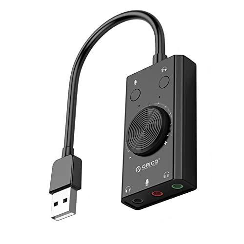 WANSUPYIN 2023 Scheda Audio USB Esterna Microfono Stereo Altoparlante Auricolare Jack Audio Adattatore Cavo 3.5MM Interruttore Mute Regolazione del Volume Accessorio per Unità Libera