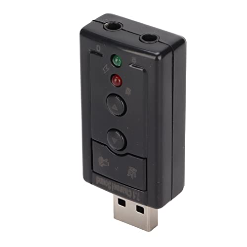 Bewinner Adattatore Hi-Speed ​​USB 2.0 3D 7.1, Amplificatore Interno della Scheda Virtuale e Controllo del Volume, Scheda con Porte da 3,5 Mm e Microfono
