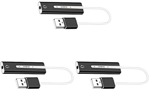 Generic 3 Pezzi Esterni per Il Controllo Del Computer Plug- In E Adattatore per Laptop Scheda Usb Microfono Plug Nero Traccia Auricolare Suono. Audio Del Microfono con Volume