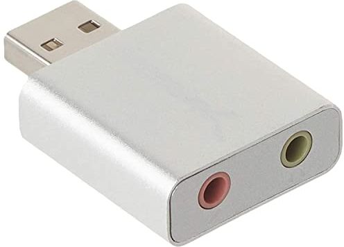 Sabrent Scheda audio USB cuffie e microfono per MAC e Windows, Adattatore audio presa USB, Plug & Play, Nessun driver necessario [Alluminio Grigio] (AU-EMAC)