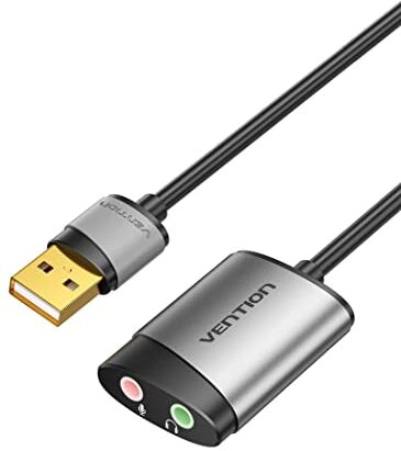 VENTION Scheda Audio esterna USB Adattatore USB Jack 3.5 Cuffie Microfono TRRS per Cuffie Microfono Stereo Casse, Compatibile con Windows, Mac OS, Linux, PS5, Plug And Play